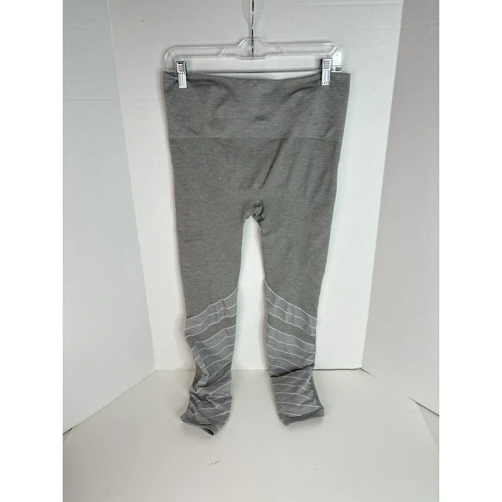 Blanqi Maternity Leggings, Medium, Grey, Stretch Leggings, Striped Legs - Picture 4 of 9